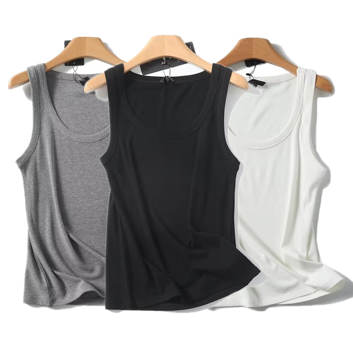 Tank Top Ribbed - Maxdutti camisetas ajustadas de verano para
