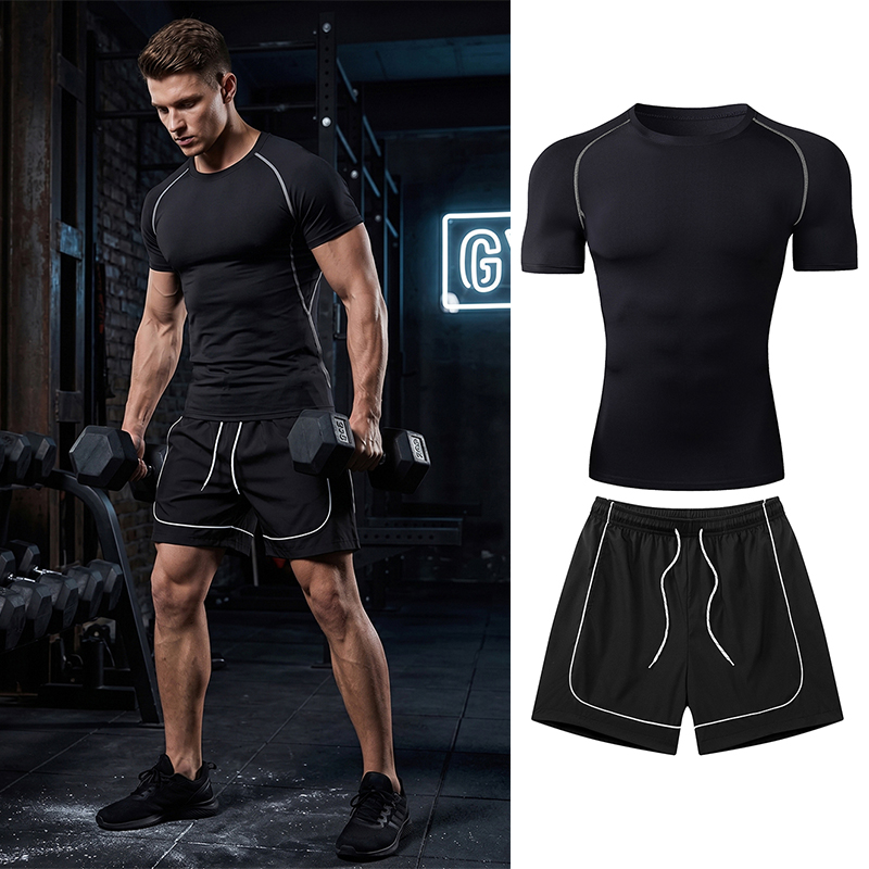 Compression Shorts Athletes - Conjunto Deportivo de 2 Piezas para